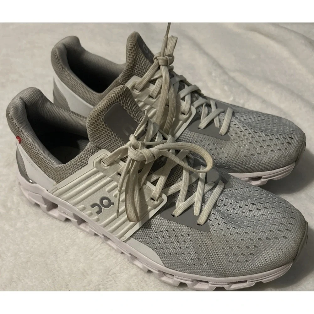 On Cloudswift Women's 10 Gray White Running Shoes CloudTec Athletic Sneakers